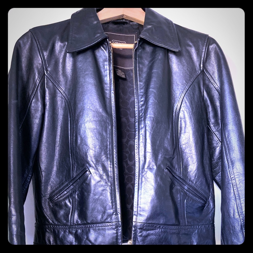 Women’s Coach Black Leather Jacket